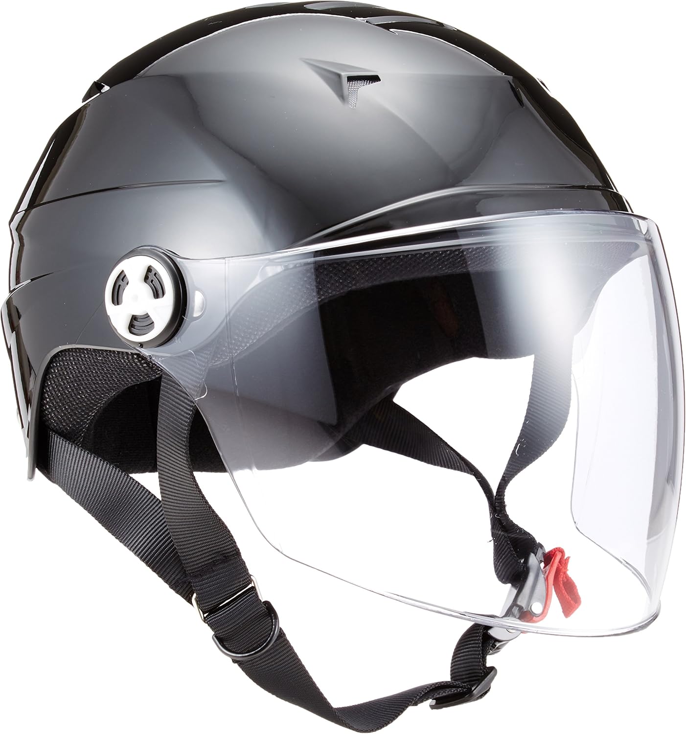 lead re41 摩托车头盔 半盔 带防护罩 黑色 ll码